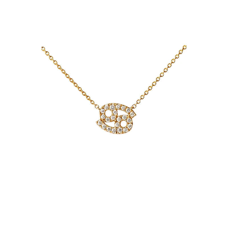 Shop Modern Jewelry Collections With Exclusive Discounts Petit Sign Cancer 18K Gold Necklace w. Diamonds