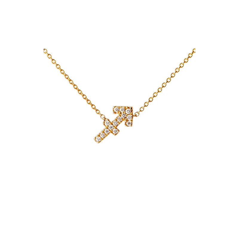 Accessorize For Less – Luxury Jewelry At Affordable Prices Petit Sign Sagittarius 18K Gold Necklace w. Diamonds
