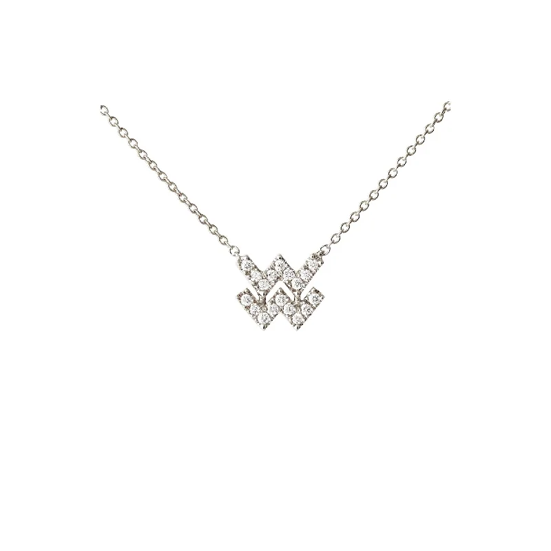 Final Call For Exquisite Jewelry At Reduced Rates Petit Sign Aquarius 18K Whitegold Necklace w. Diamonds Final Call For Exquisite Jewelry At Reduced Rates Petit Sign Aquarius 18K Whitegold Necklace w. Diamonds