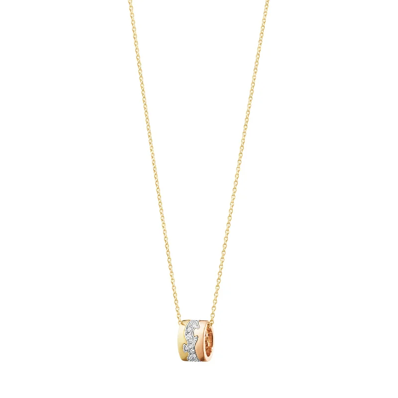 The Perfect Jewelry Piece At The Perfect Discount Fusion 18K Gold, White Gold & Rose Gold Necklace w. Diamonds 0.19 ct The Perfect Jewelry Piece At The Perfect Discount Fusion 18K Gold, White Gold & Rose Gold Necklace w. Diamonds 0.19 ct