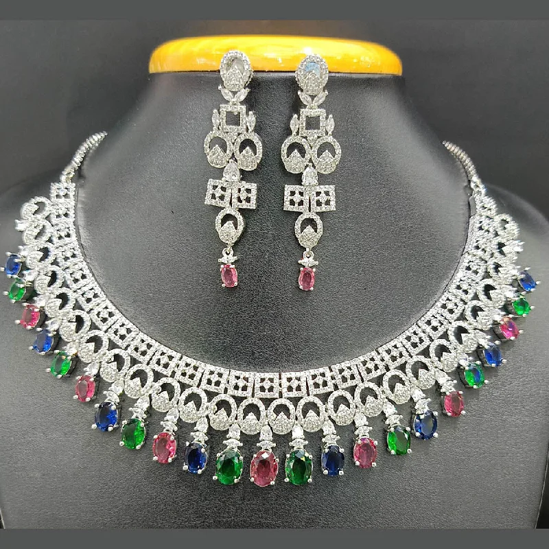 Once-A-Year Jewelry Deals – Shop Before They’Re Gone Jain Jewellers Silver Plated AD Choker Necklace Set Once-A-Year Jewelry Deals – Shop Before They’Re Gone Jain Jewellers Silver Plated AD Choker Necklace Set