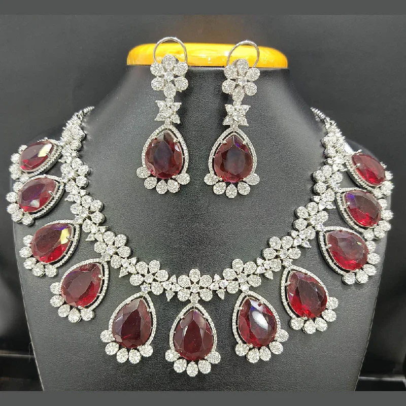 Jewelry Deals That Sparkle – Shop Today Jain Jewellers Silver Plated AD Choker Necklace Set