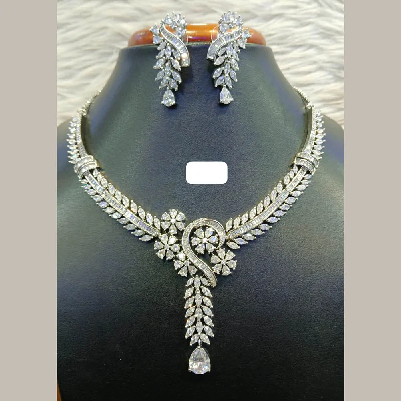 Trending Jewelry Now At Unbeatable Prices Jain Jewellers Silver Plated AD Necklace Set Trending Jewelry Now At Unbeatable Prices Jain Jewellers Silver Plated AD Necklace Set