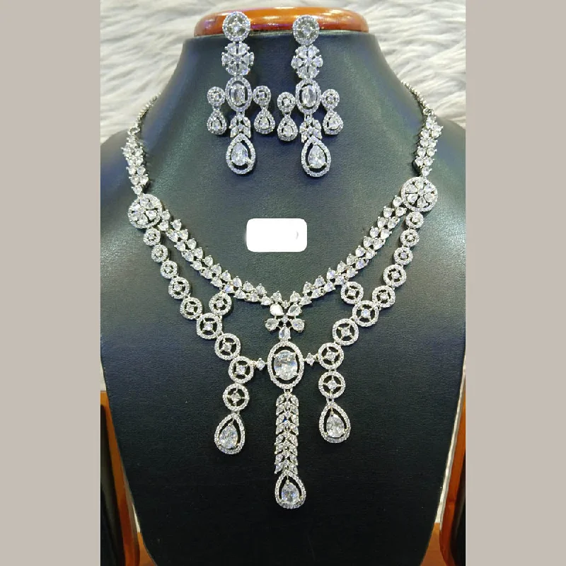 Limited-Time Jewelry Discounts – Shine Without The Splurge Jain Jewellers Silver Plated AD Necklace Set Limited-Time Jewelry Discounts – Shine Without The Splurge Jain Jewellers Silver Plated AD Necklace Set