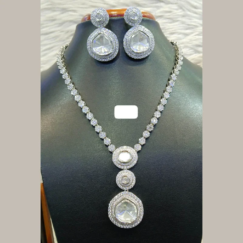 Stunning Jewelry At Even More Stunning Prices Jain Jewellers Silver Plated AD Necklace Set Stunning Jewelry At Even More Stunning Prices Jain Jewellers Silver Plated AD Necklace Set