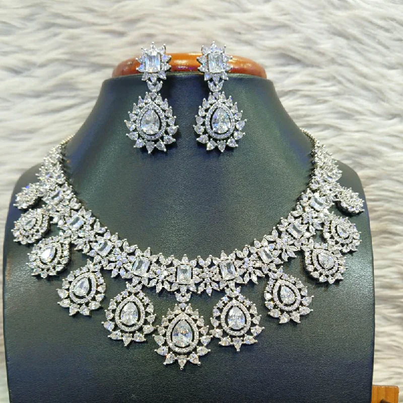 Don't Miss Out On Jaw-Dropping Jewelry Discounts Jain Jewellers Silver Plated AD Necklace Set Don't Miss Out On Jaw-Dropping Jewelry Discounts Jain Jewellers Silver Plated AD Necklace Set