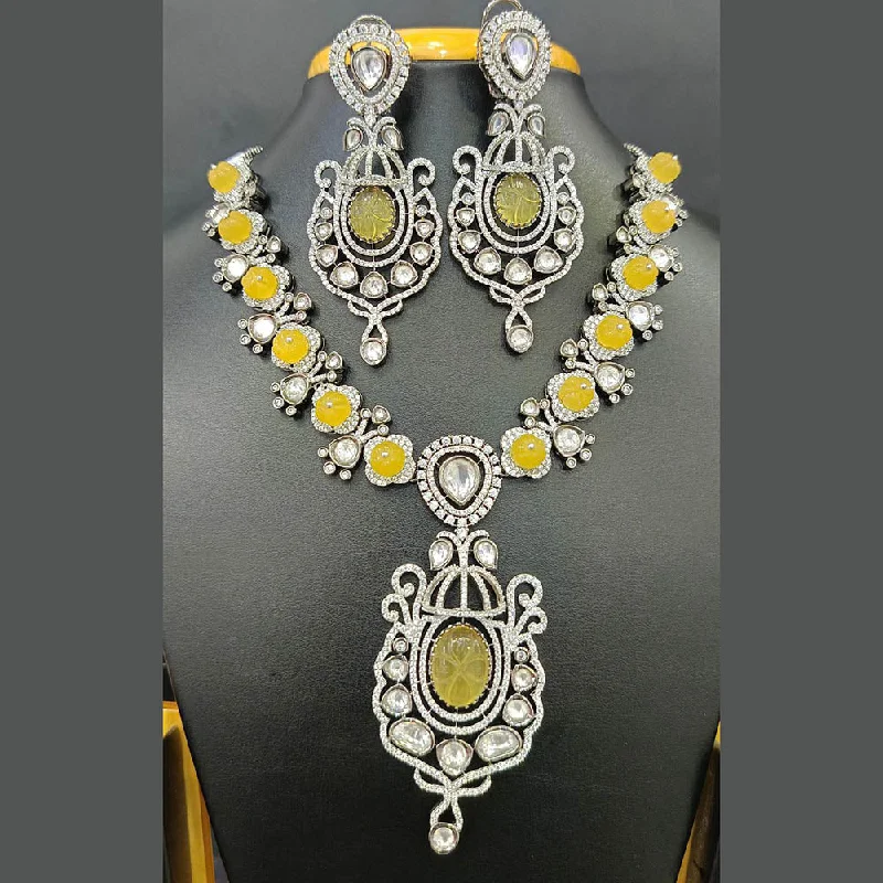Big Discounts On Elegant Jewelry Collections Jain Jewellers Silver Plated Polki Kundan Stone Necklace Set Big Discounts On Elegant Jewelry Collections Jain Jewellers Silver Plated Polki Kundan Stone Necklace Set