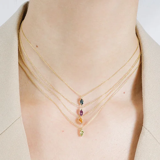 Luxury Jewelry At Unbeatable Discounts Marquise Gem Pendant Necklace