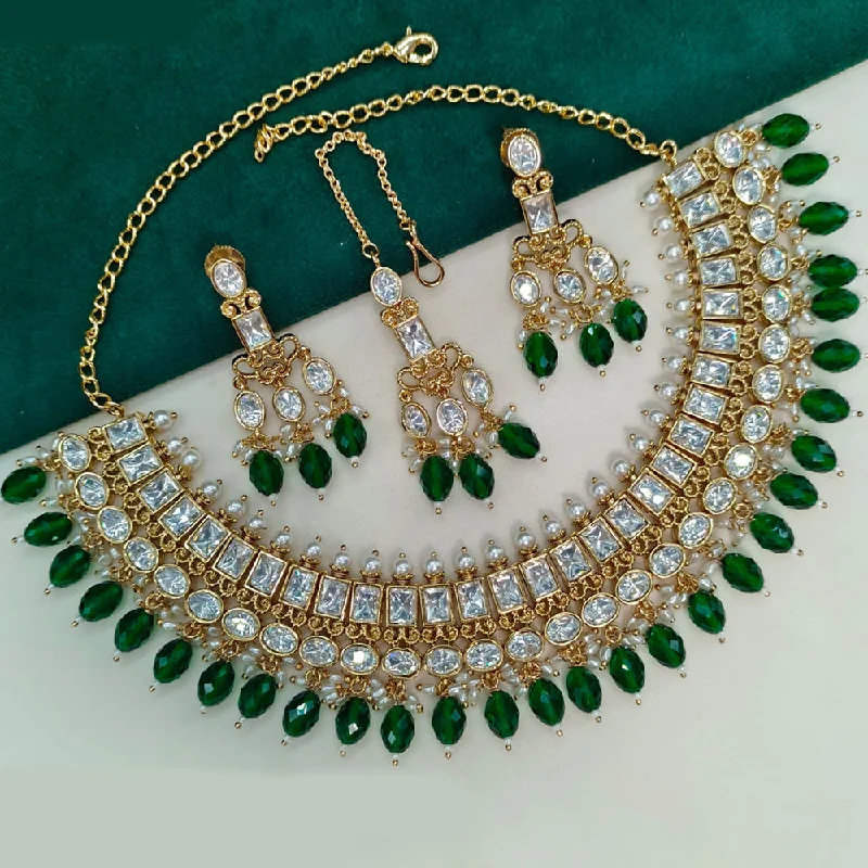 Big Discounts On Elegant Jewelry Collections Prime Kundan Jewellery Gold Plated Polki Kundan And Beads Necklace Set Big Discounts On Elegant Jewelry Collections Prime Kundan Jewellery Gold Plated Polki Kundan And Beads Necklace Set