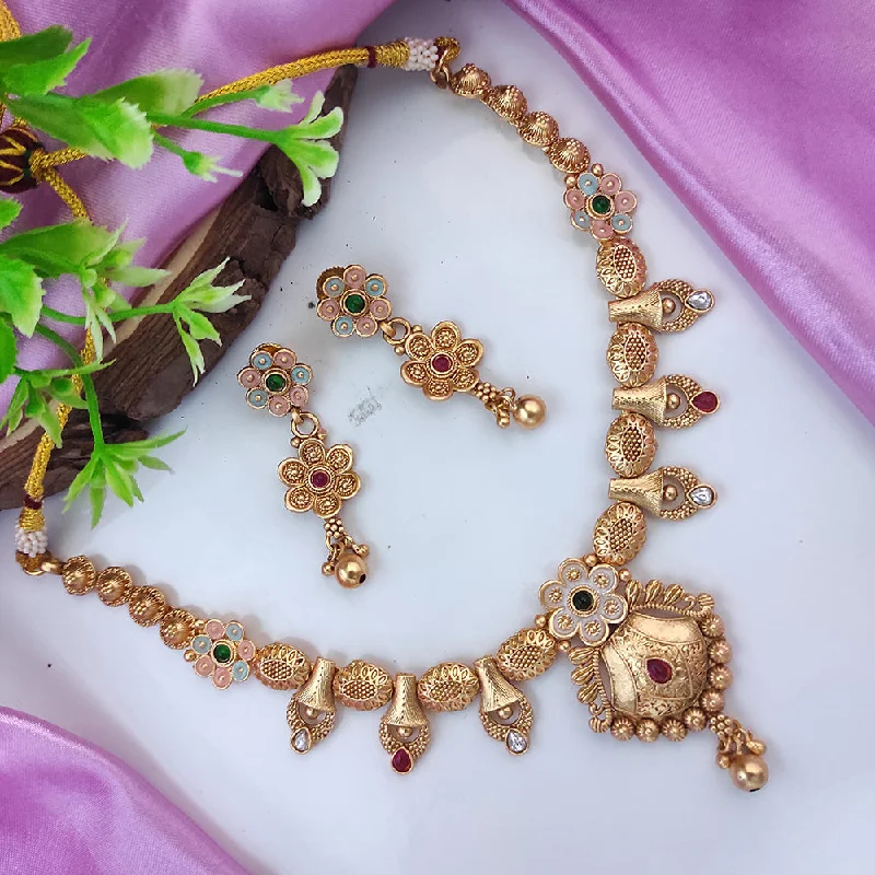 Handcrafted Jewelry Sale – Unique Designs At Low Prices Raj Creations Gold Plated Pota Stone Meenakari Necklace Set Handcrafted Jewelry Sale – Unique Designs At Low Prices Raj Creations Gold Plated Pota Stone Meenakari Necklace Set
