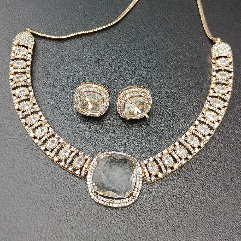 Get The Sparkle You Love At Prices You Adore Rani Sati Jewels Gold Plated American Diamond Necklace Set