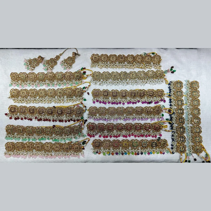 Fine Jewelry, Limited-Time Offers Available Rani Sati Jewels Gold Plated Kundan Stone And Pearls Choker Necklace Set (Assorted Color 1 Piece Only) Fine Jewelry, Limited-Time Offers Available Rani Sati Jewels Gold Plated Kundan Stone And Pearls Choker Necklace Set (Assorted Color 1 Piece Only)