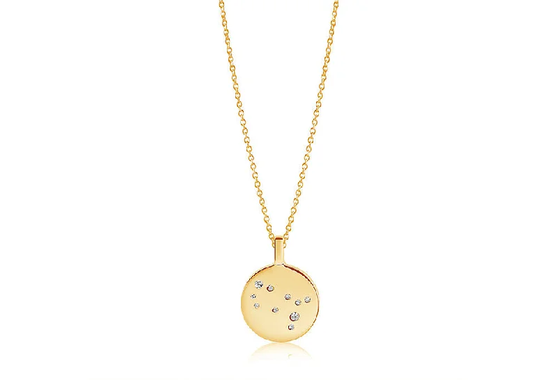 Chic, Trendy, And Affordable Jewelry Sale Zodiaco Gemini Gold Plated Necklace w. White Zirconias Chic, Trendy, And Affordable Jewelry Sale Zodiaco Gemini Gold Plated Necklace w. White Zirconias