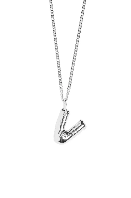 Chic And Stylish Jewelry At Exclusive Prices Letter V Silver Necklace