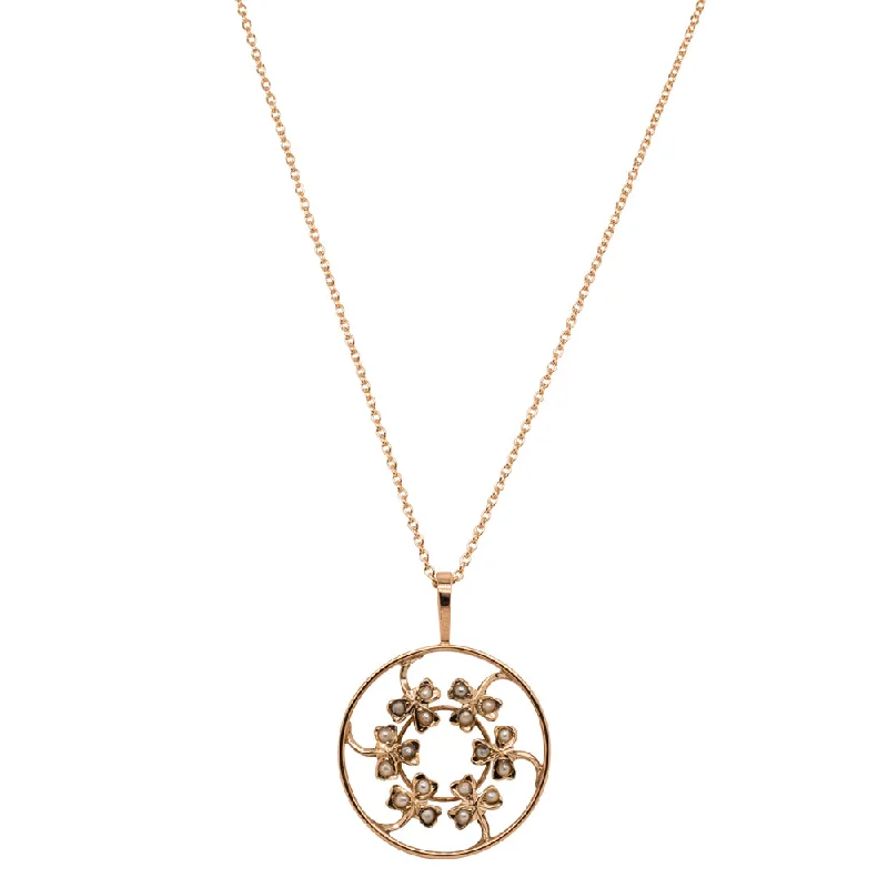 Final Call For Exquisite Jewelry At Reduced Rates Vintage 9ct Rose Gold Seed Pearl Clover Pendant Final Call For Exquisite Jewelry At Reduced Rates Vintage 9ct Rose Gold Seed Pearl Clover Pendant
