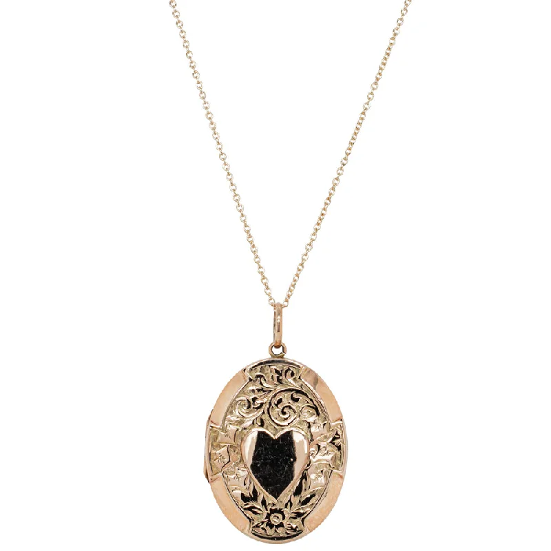 Luxury Handcrafted Jewelry For Elegant Looks Vintage 9ct Yellow Gold Engraved Oval Locket Luxury Handcrafted Jewelry For Elegant Looks Vintage 9ct Yellow Gold Engraved Oval Locket
