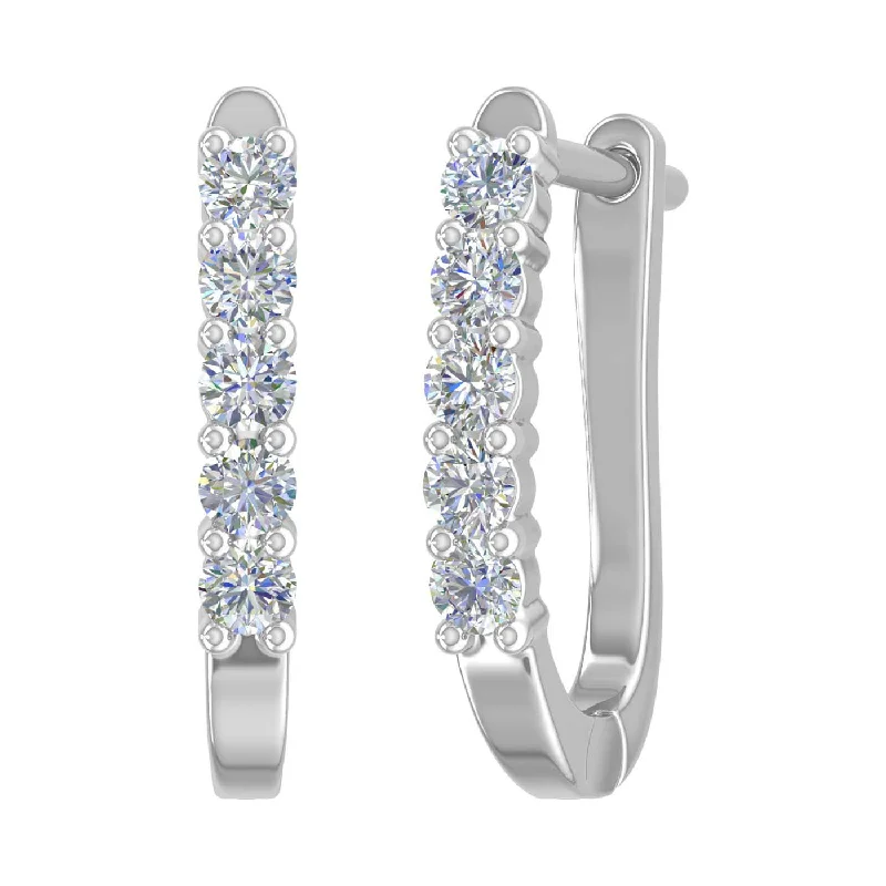 Limited-Stock Jewelry Sale – Once It's Gone, It's Gone 1/2 Carat 5-Stones Diamond Hoop Earrings in Gold - IGI Certified Limited-Stock Jewelry Sale – Once It's Gone, It's Gone 1/2 Carat 5-Stones Diamond Hoop Earrings in Gold - IGI Certified