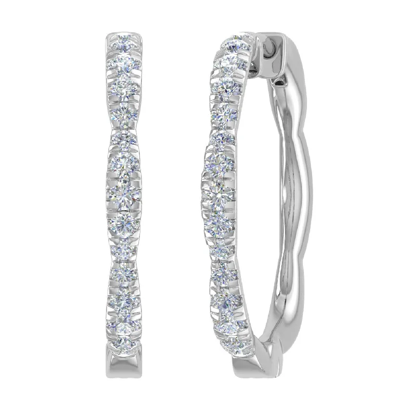 Discounted Jewelry For A Glamorous Look 1/2 Carat Diamond Hoop Earrings in Gold - IGI Certified Discounted Jewelry For A Glamorous Look 1/2 Carat Diamond Hoop Earrings in Gold - IGI Certified