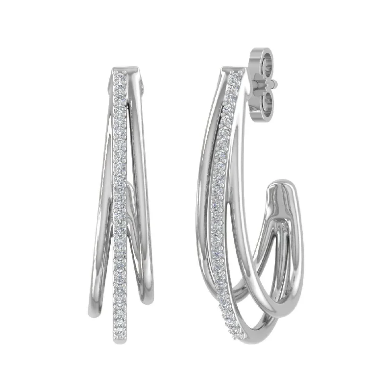 Limited-Time Jewelry Discounts – Shine Without The Splurge 1/4 Carat Diamond Tri-Hoop Earrings in Gold - IGI Certified