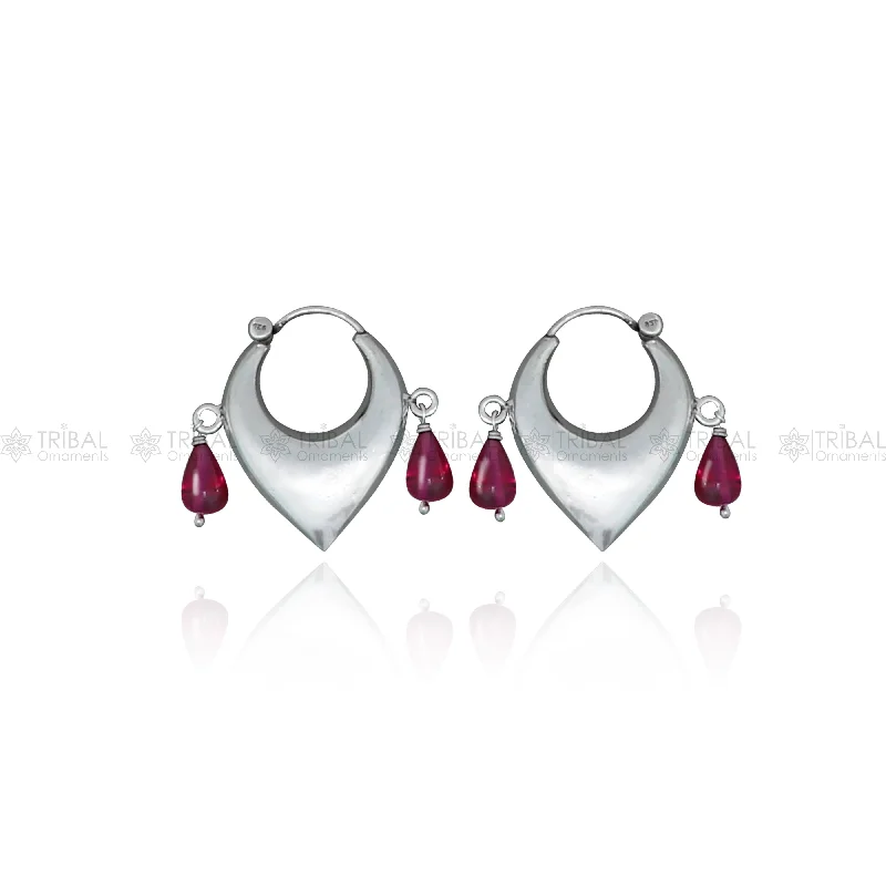 Shop Modern Jewelry Collections With Exclusive Discounts 925 sterling silver fabulous vintage plain pink beads design hoops earing,elegant hoops cultural earrings s1336