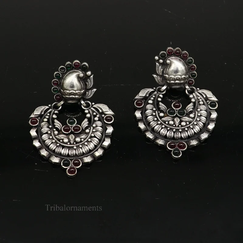 Exclusive Jewelry Markdowns – Limited-Time Offer 925 sterling silver handmade traditional stylish wedding brides drop dangle stud earring best gifting customized stone work jewelry s950