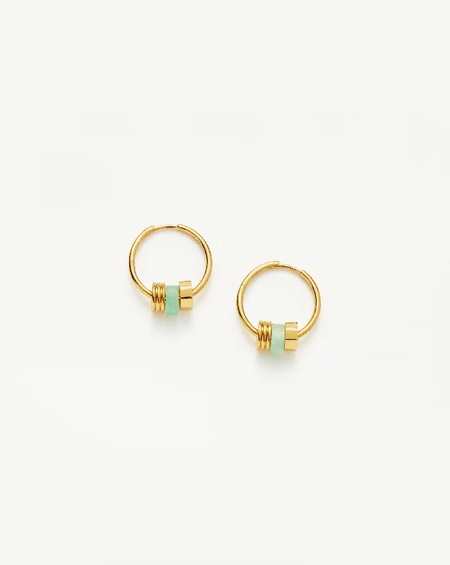 Affordable Luxury Jewelry For Every Occasion Abacus Beaded Small Charm Hoop Earrings | 18ct Recycled Gold Vermeil on Recycled Sterling Silver