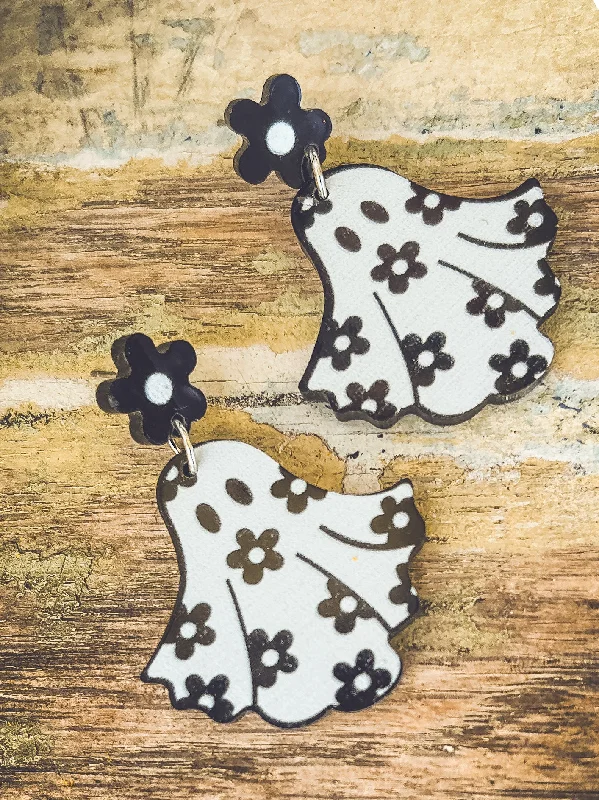Exclusive Jewelry Sale – Limited-Time Discounts Adorable Flower Ghost Earrings