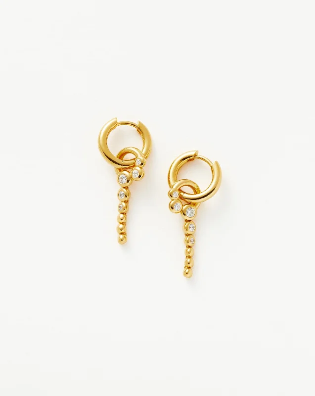 Dainty Floral Jewelry For Feminine Elegance Beaded Stone Hoop Earrings