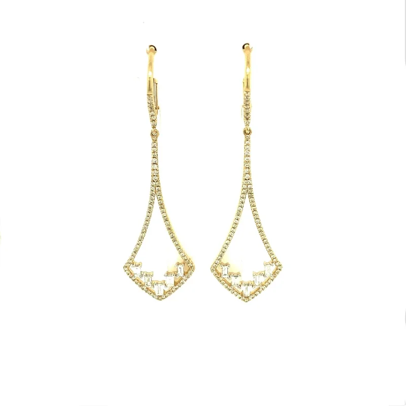 Limited-Time Jewelry Sale – Don't Miss These Deals Baguette and Round Diamond Chandelier Design Earrings
