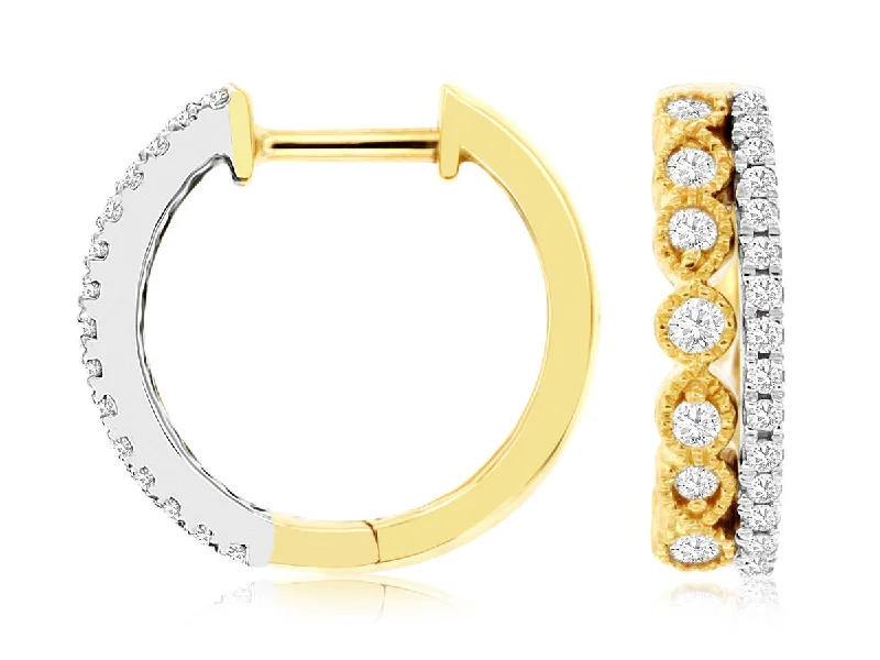 Gorgeous Jewelry, Limited-Time Savings Bezel Set Diamond Accented Double Row Design Hoop Earrings Gorgeous Jewelry, Limited-Time Savings Bezel Set Diamond Accented Double Row Design Hoop Earrings