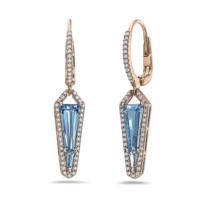 Limited-Time Offer On Elegant Jewelry Pieces Blue Topaz and Diamond Accented Dangle Earrings