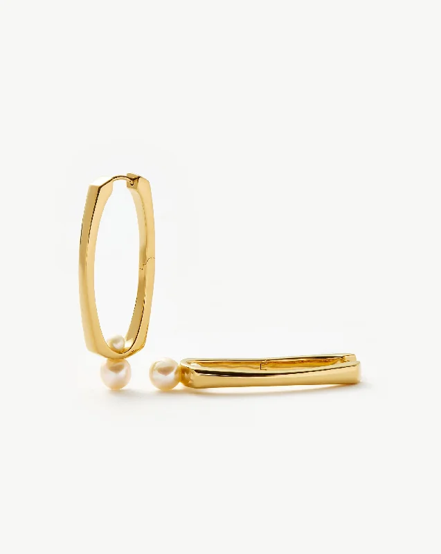 Flash Sale On Stunning Jewelry – Don't Miss Out Button Pearl Ovate Hoop Earrings | 18ct Gold Plated/Pearl Flash Sale On Stunning Jewelry – Don't Miss Out Button Pearl Ovate Hoop Earrings | 18ct Gold Plated/Pearl