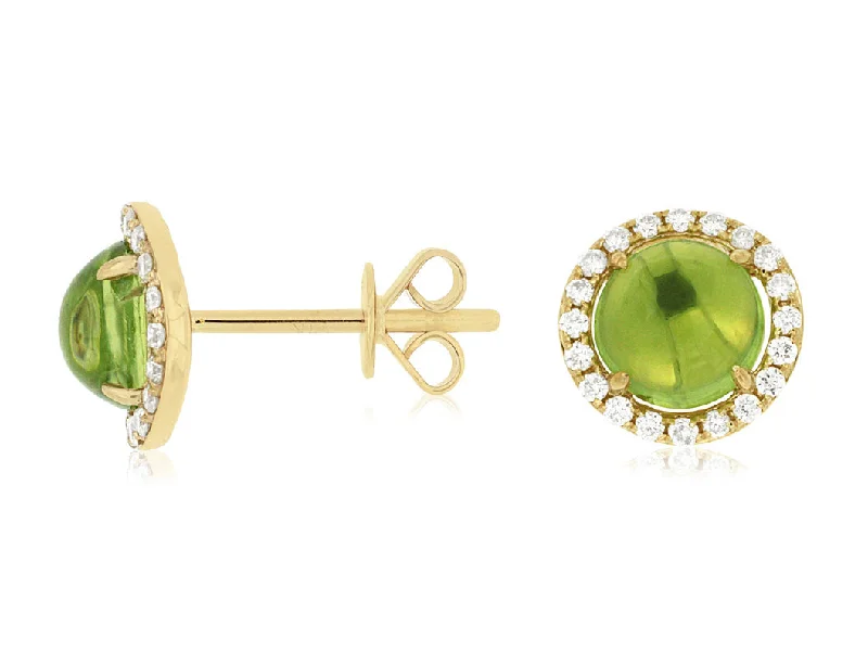 Flash Sale On Exquisite Jewelry – Don't Miss Out Cabuchon Peridot and Diamond Halo Earrings Flash Sale On Exquisite Jewelry – Don't Miss Out Cabuchon Peridot and Diamond Halo Earrings