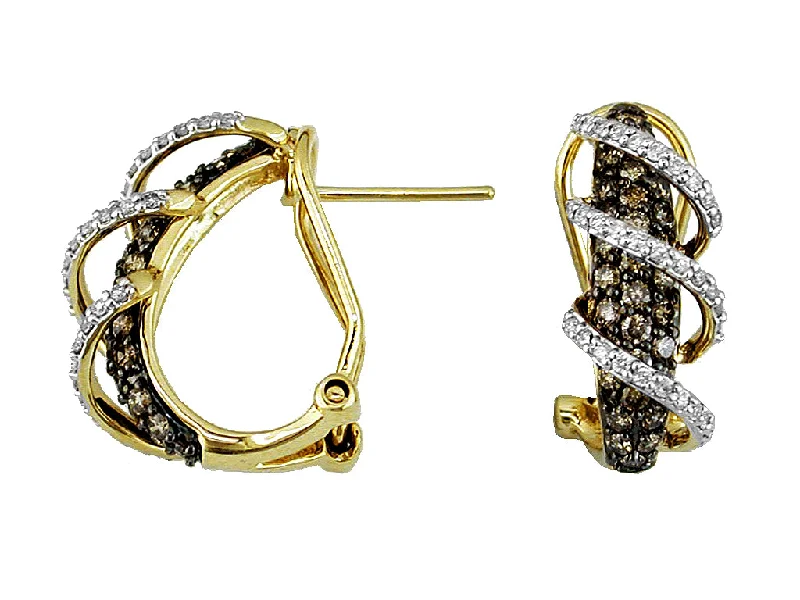 Dazzle With Discounts – Shop Jewelry On Sale Chocolate and White Diamond Swirl Design Earrings Dazzle With Discounts – Shop Jewelry On Sale Chocolate and White Diamond Swirl Design Earrings