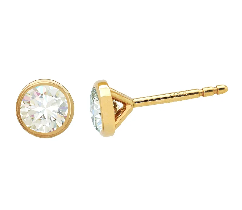 Trending Jewelry Now At Unbeatable Prices Classic White Diamond Bezel Set Earrings