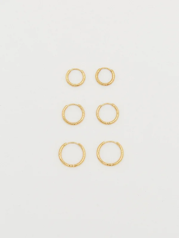 Adjustable Charm Bracelets For A Perfect Fit Set of Gold Eco Huggies