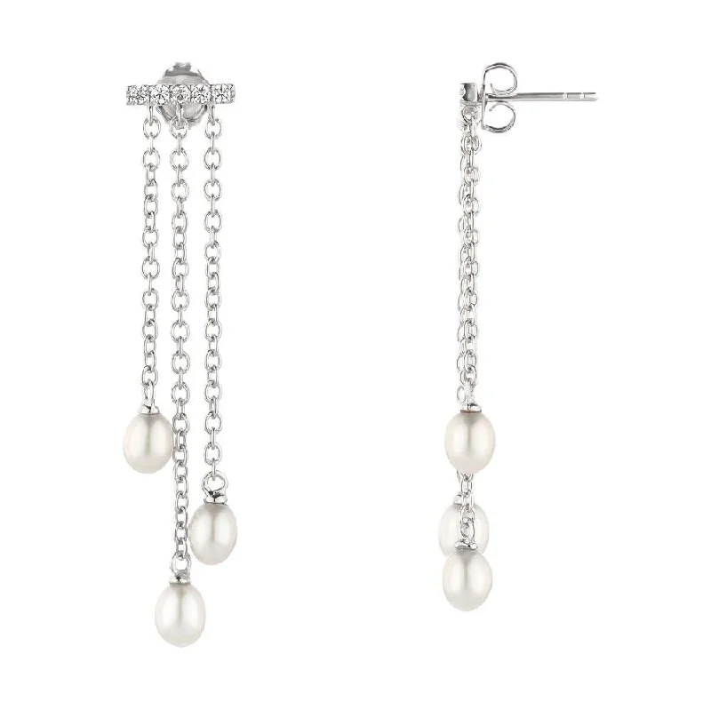 Accessorize For Less – Luxury Jewelry At Affordable Prices Cultured freshwater pearl drop earrings in sterling silver Accessorize For Less – Luxury Jewelry At Affordable Prices Cultured freshwater pearl drop earrings in sterling silver