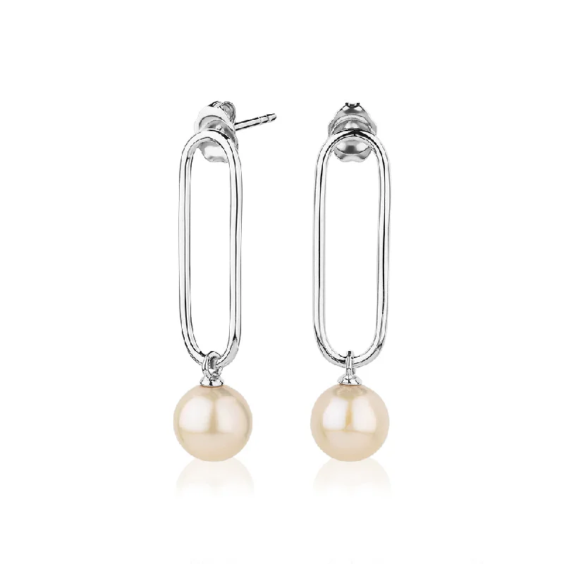 Huge Savings On Premium Jewelry Styles Cultured freshwater pearl drop earrings in sterling silver Huge Savings On Premium Jewelry Styles Cultured freshwater pearl drop earrings in sterling silver