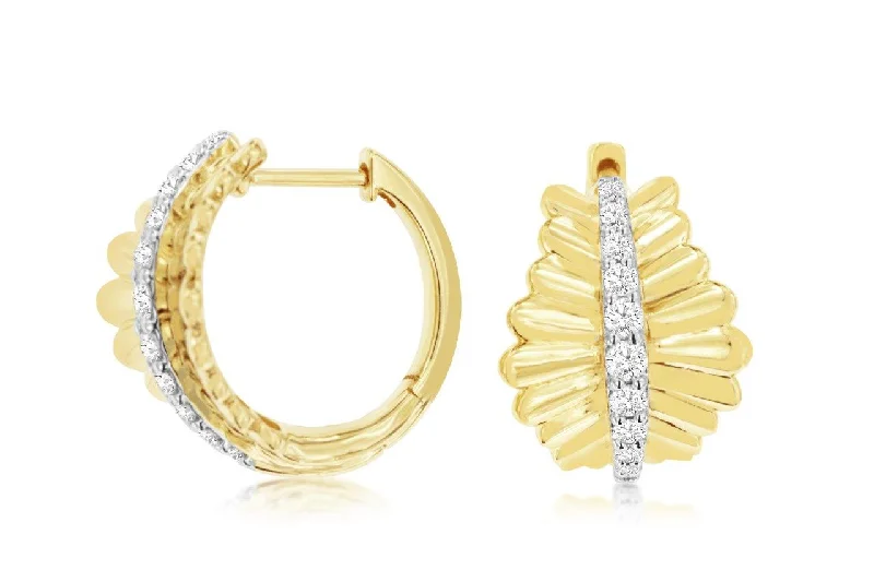 Premium Jewelry Now Available At Special Discounts Diamond Accented Leaf Design Huggie Earrings Premium Jewelry Now Available At Special Discounts Diamond Accented Leaf Design Huggie Earrings