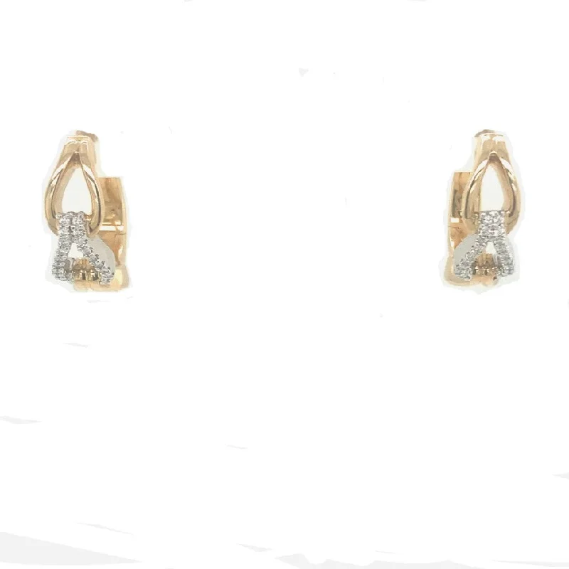Huge Savings On Timeless Jewelry Collections Diamond Accented Link Design Huggie Earrings