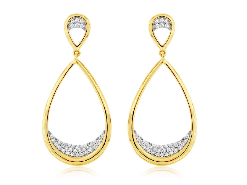 Limited-Stock Jewelry Sale – Once It's Gone, It's Gone Diamond Accented Open Teardrop Dangle Earrings Limited-Stock Jewelry Sale – Once It's Gone, It's Gone Diamond Accented Open Teardrop Dangle Earrings