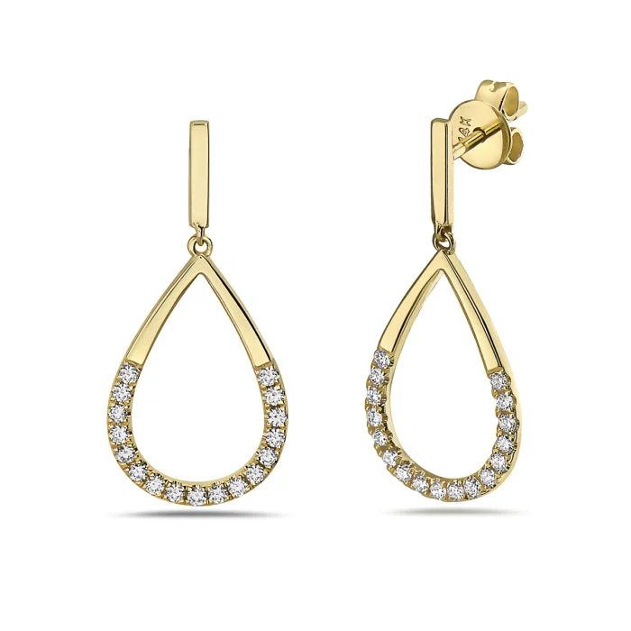 Elevate Your Outfit With Discounted Statement Jewelry Diamond Accented Open Teardrop Dangle Earrings