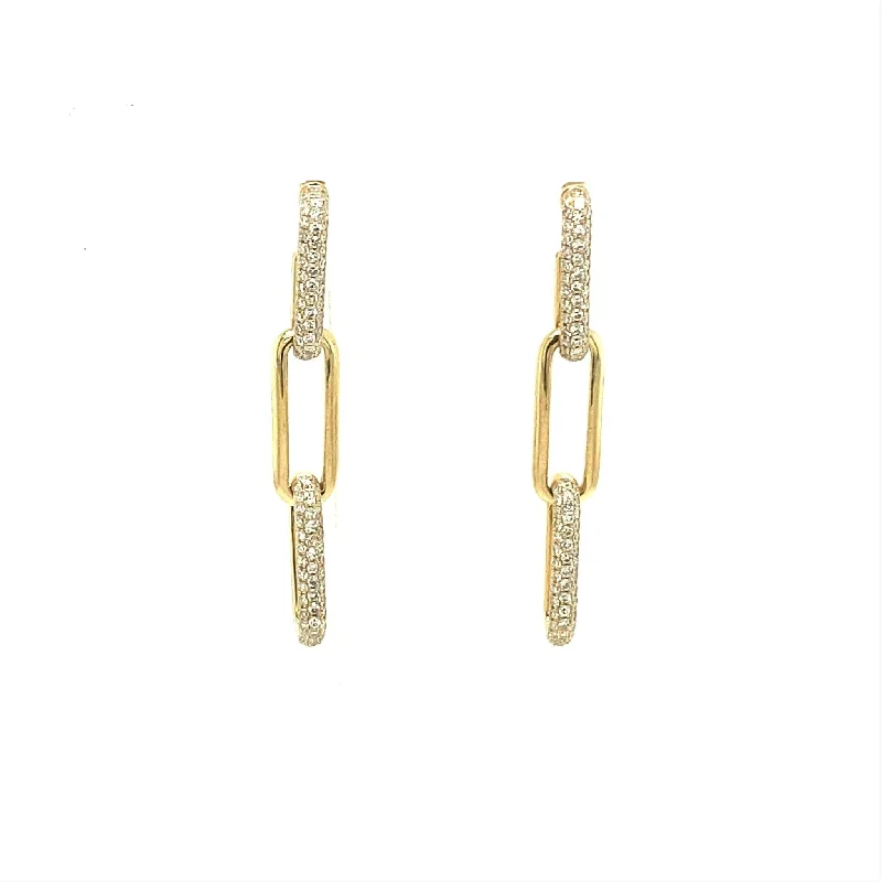Trendy Minimalist Jewelry For Everyday Wear Diamond Accented Paperclip Design Earrings Trendy Minimalist Jewelry For Everyday Wear Diamond Accented Paperclip Design Earrings