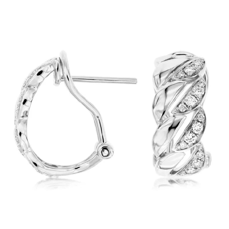 Shop Fine Jewelry With Amazing Deals Diamond Accented Tapered Design Omega Back Earrings Shop Fine Jewelry With Amazing Deals Diamond Accented Tapered Design Omega Back Earrings