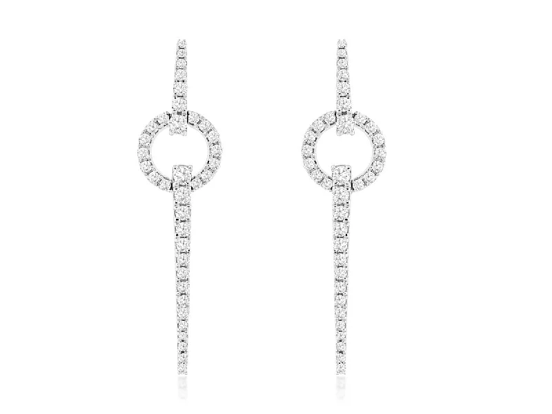 The Perfect Jewelry Piece At The Perfect Discount Diamond Circle and Line Design Dangle Earrings The Perfect Jewelry Piece At The Perfect Discount Diamond Circle and Line Design Dangle Earrings