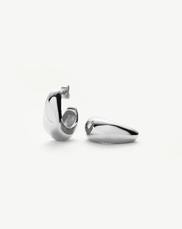 Flash Sale On Exquisite Jewelry – Don't Miss Out Dome Medium Hoop Earrings | Silver Plated