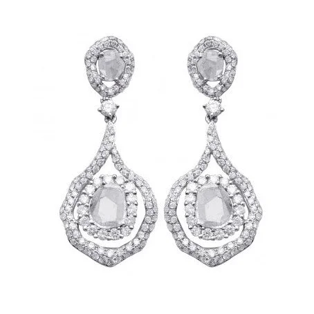 Delicate Crystal Jewelry For Sophisticated Charm Sliced Diamond Drop Earrings