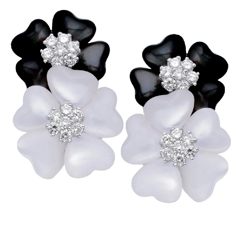 The Biggest Jewelry Sale Of The Year Is Here Mother of Pearl and Diamond Flower Earrings The Biggest Jewelry Sale Of The Year Is Here Mother of Pearl and Diamond Flower Earrings
