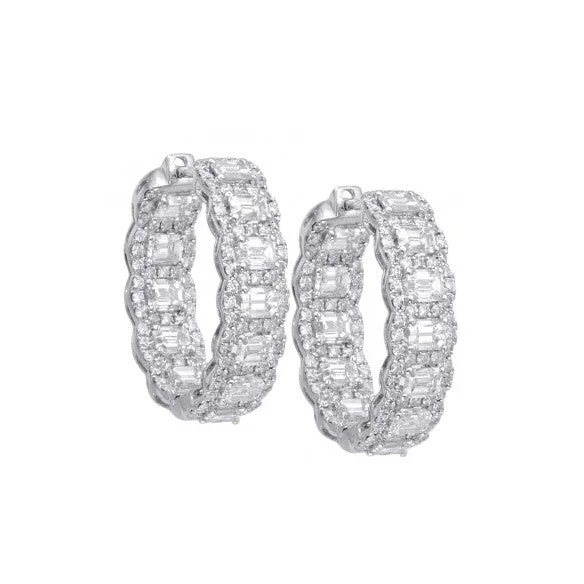 Customized Silver Jewelry For Unique Style Diamond Hoop Earrings