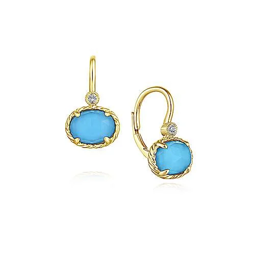 Romantic Heart-Shaped Jewelry For Special Gifts Turquoise and Diamond Earrings
